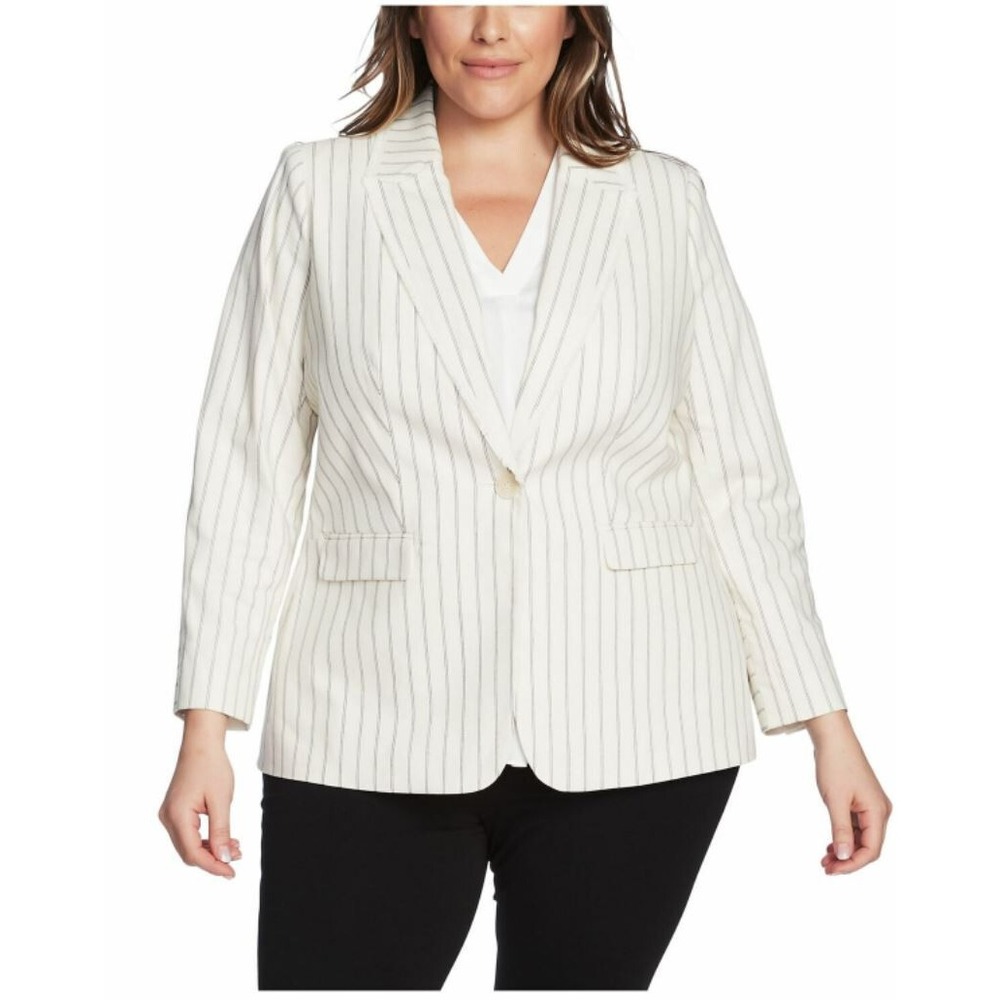 Vince Camuto women jacket blazer 9220515 pearl ivory striped sz 22W $154